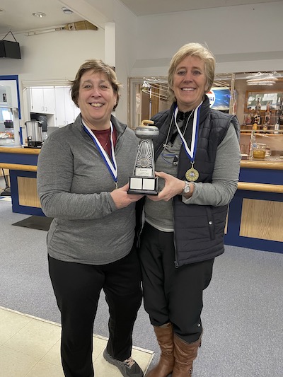 NS Stick Curling Womens Division Champions With Trophy